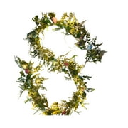 Darzheoy 75 Inch Easter Garland, Faux Spring Vine with Easter Eggs Berries for Rustic Mantle Kitchen Fireplace Wall Window Arch Home Table Tree Decoration Easter Decor